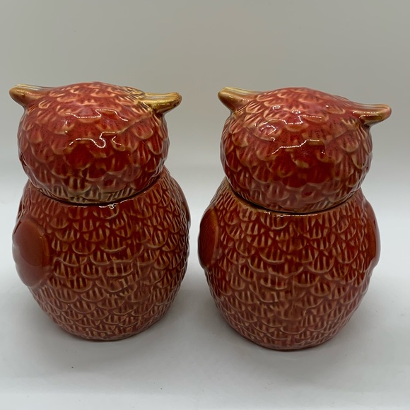 Meritage SWEET HOOT Salt and Pepper Set and Sugar Jars Set!  6 pieces!  OWLS! - Picture 13 of 13